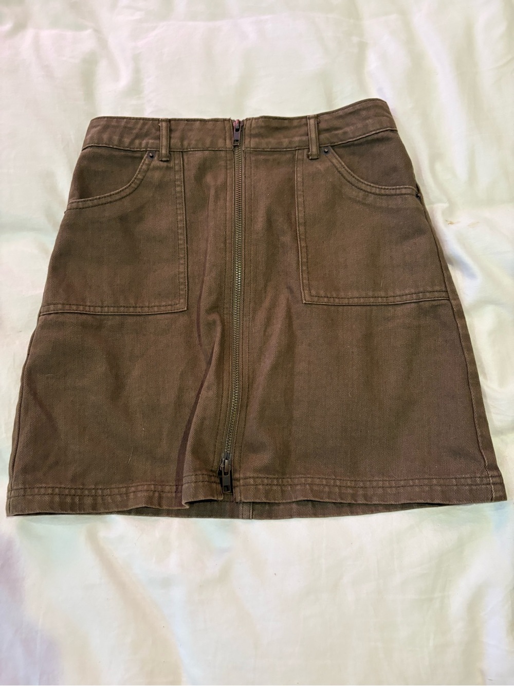 Jack Wills Camo Front-Zip Mini Skirt
